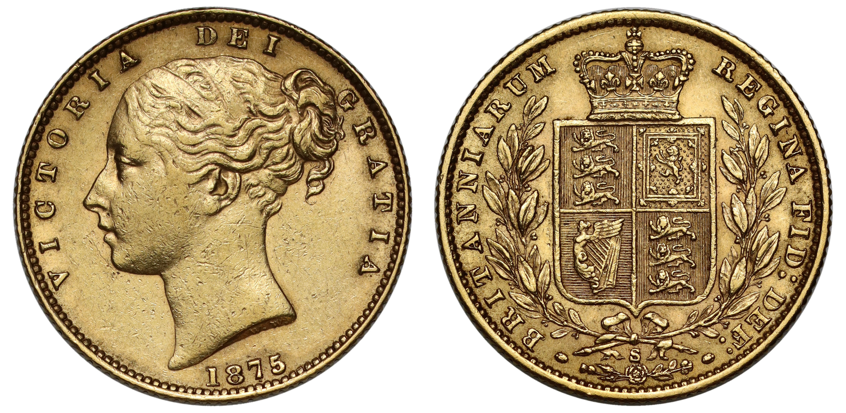 g Australia, Victoria (1837-1901), gold Sovereign, 1875, Sydney Mint, third young head left, W.W.