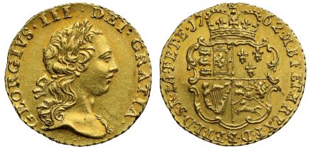 George III (1760-1820), gold Quarter-Guinea, 1762, second laureate head right, Latin legend and