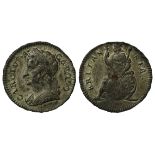 Charles II (1660-85), Tin Farthing, 1684, copper plug at centre, laureate and cuirassed bust left,