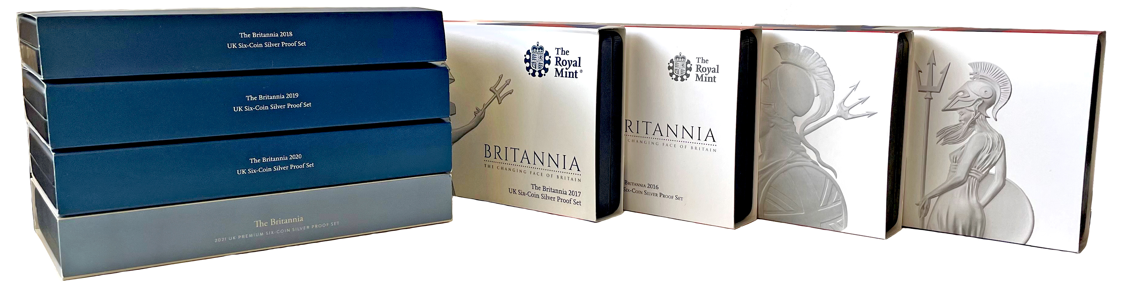 Elizabeth II (1952-2022), Britannia silver proof 4-Coin Collections (3): 2010; 2011; 2012 (S.