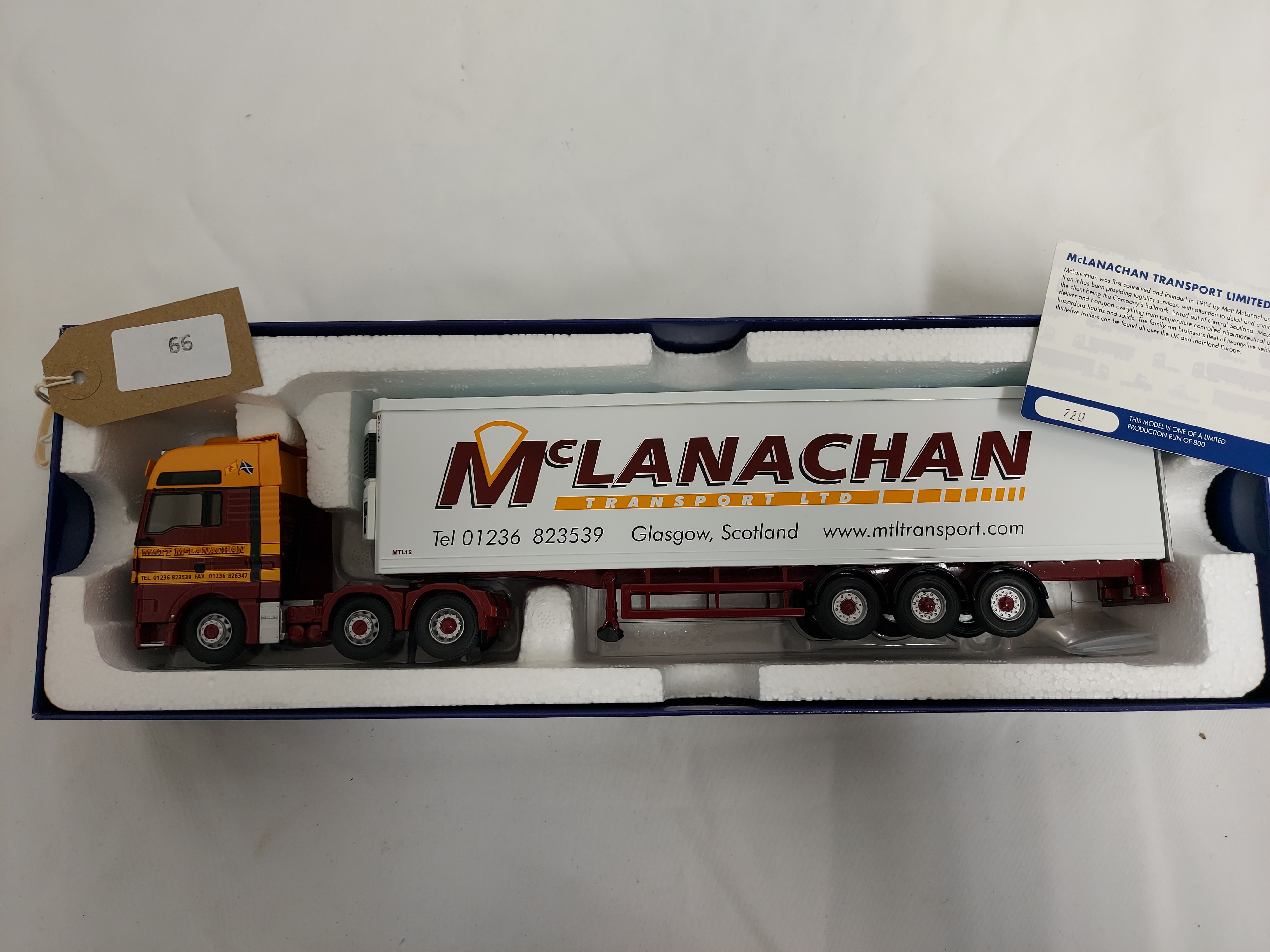 Corgi MAN TGX & Fridge Trailer - McLanachan Transport - VGC - Box OK