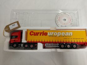 Corgi Scania Topline Curtainside Trailer - Currie European Transport - GC - Box worn