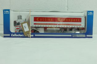 Universal Hobbies Scania R & Curtainside Trailer - Collins Transport - VGC - Box OK