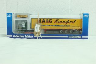 Universal Hobbies Renault Magnum & Curtainside Trailer - Haig Transport - GC - Box slight wear