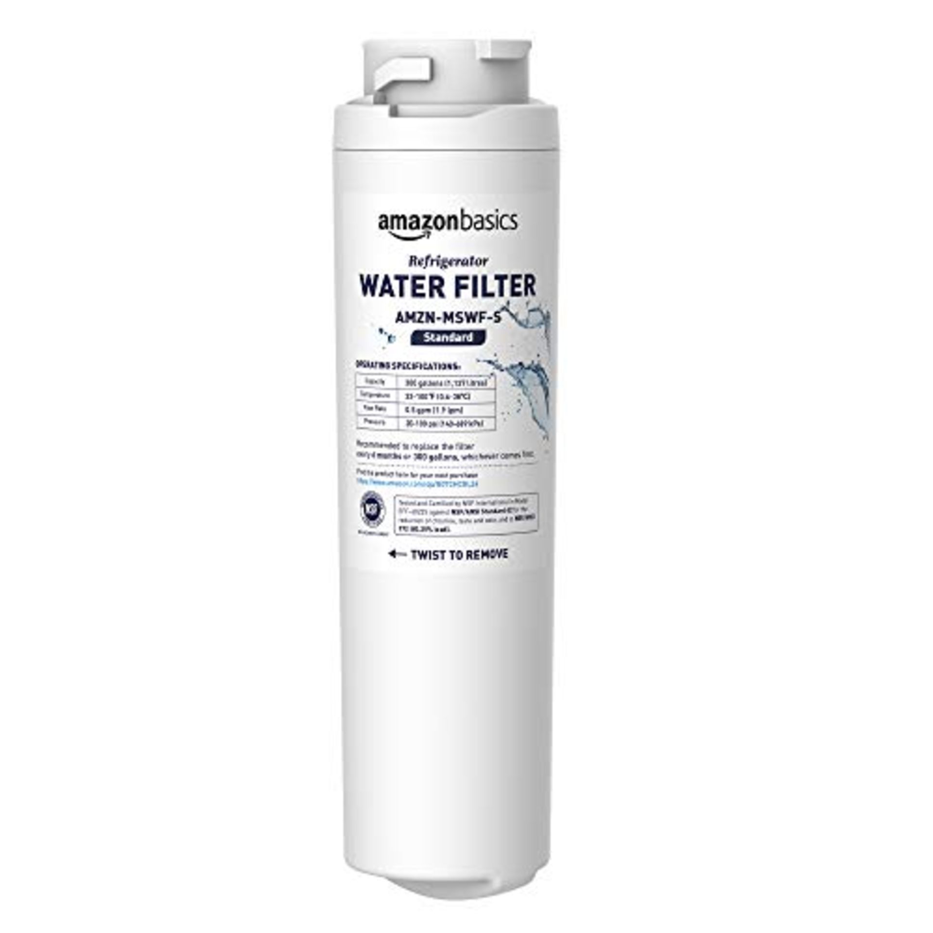 Amazon Basics Replacement GE MSWF Refrigerator Water Filter- Standard Filtration