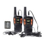 Cobra AM245 BBX Walkie Talkie - Weather resistant with GA-EBM2 Earbud Microphone and Rechargeable B