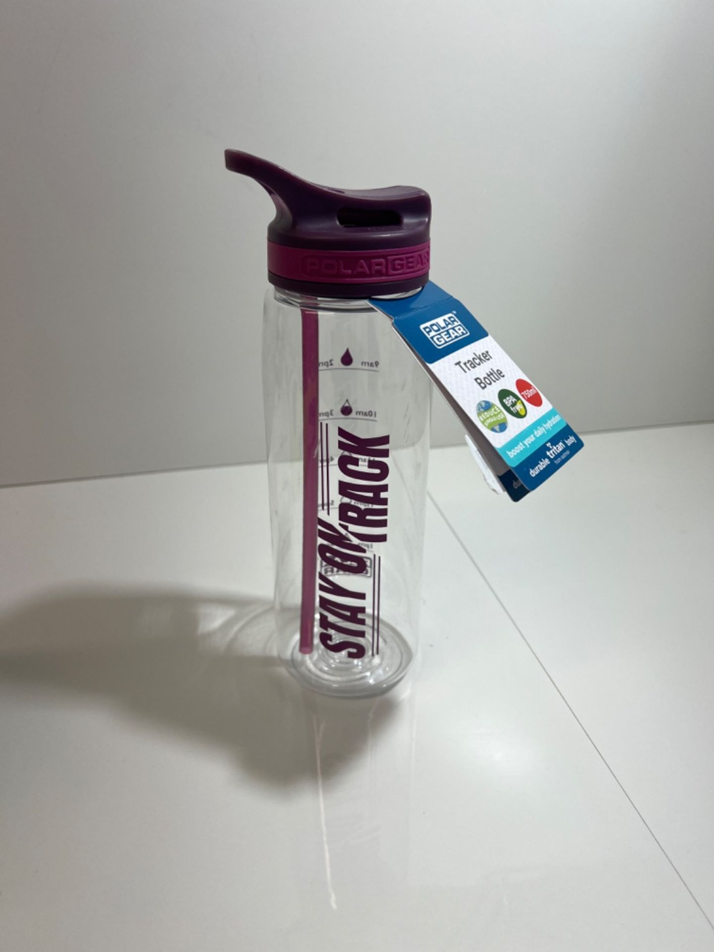 Polar Gear Aqua Curve Tritan 750ml Water Tracker Bottle. Flip Up Straw. Measure Hydration & Drinkin - Image 2 of 3