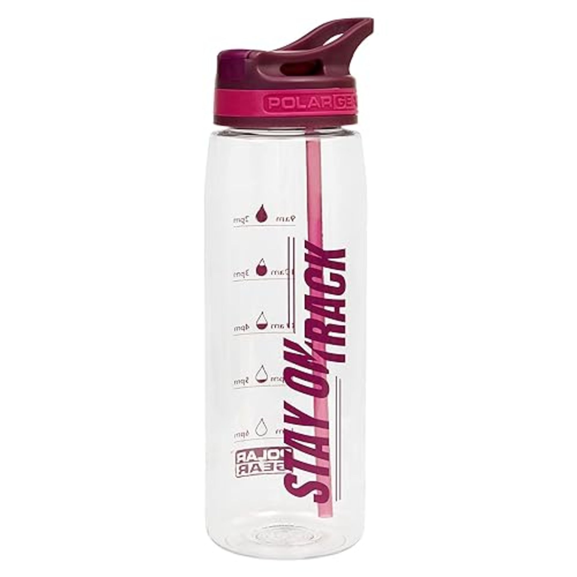 Polar Gear Aqua Curve Tritan 750ml Water Tracker Bottle. Flip Up Straw. Measure Hydration & Drinkin