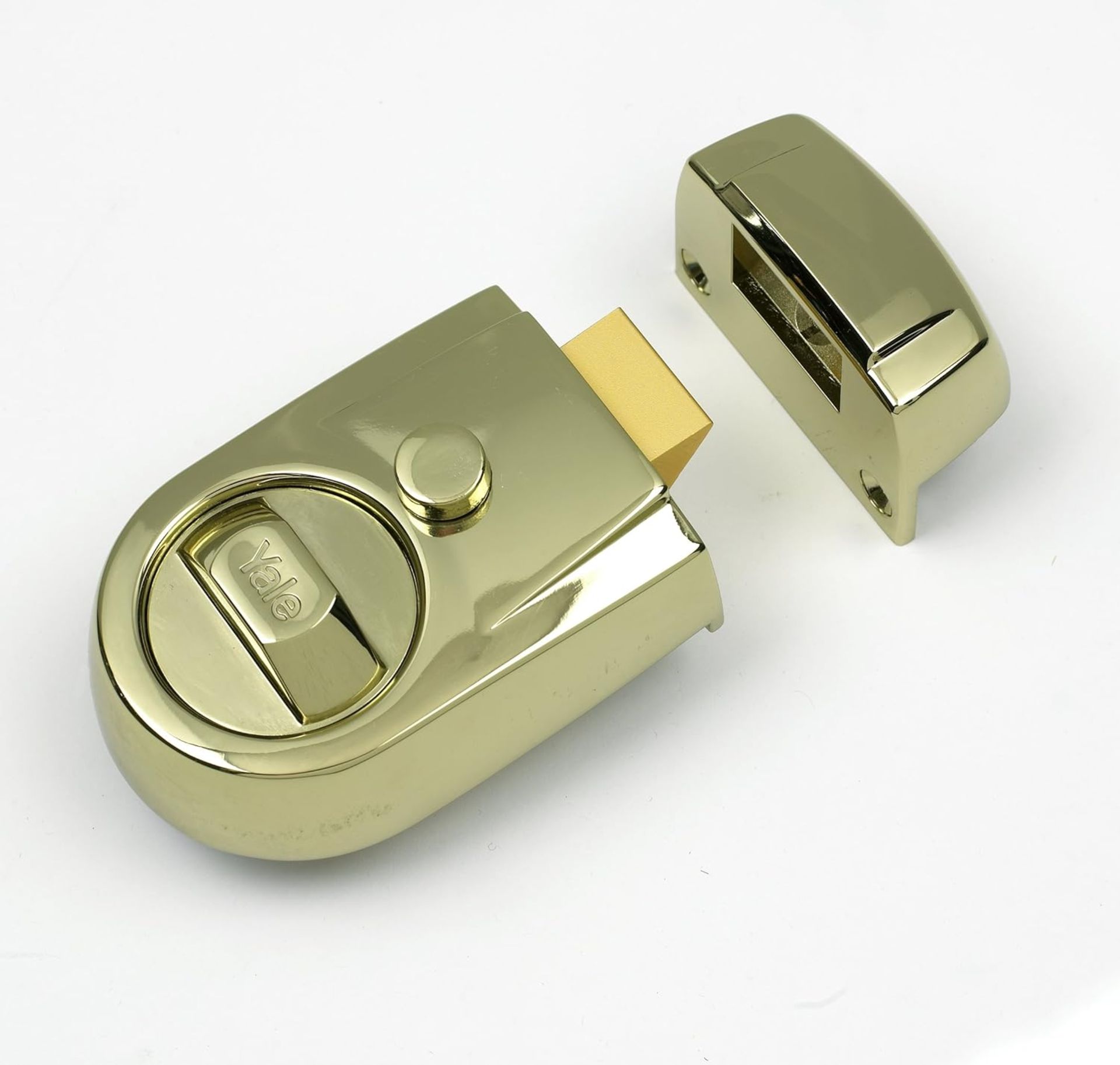 Yale P-Y3-BLX-PB-60 Contemporary Nightlatch, Standard Security, Brass Finish, 60 mm Backset