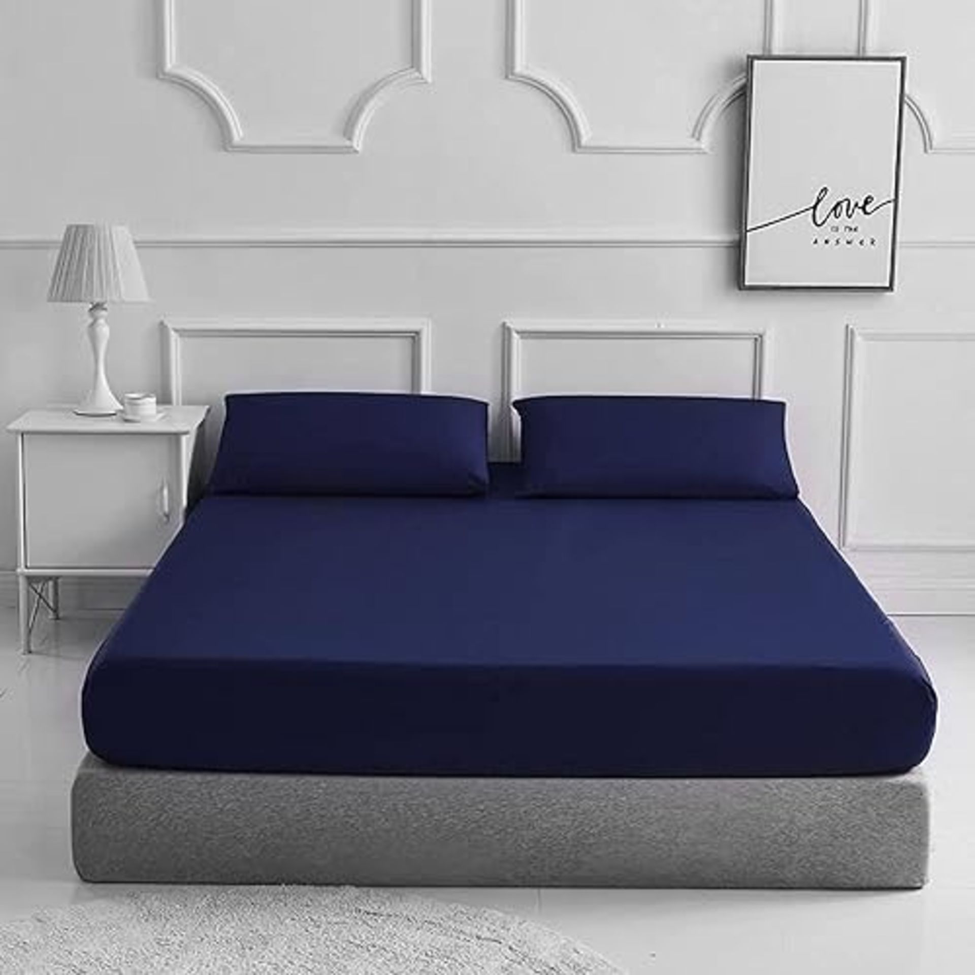 Comfort Collections Fitted Bed Sheet With FREE MATCHING 2 X PILLOW CASES Poly Cotton Percale Easy C