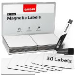 GAUDER Magnetic Dry Erase Labels | (75 x 75 mm) Magnetic Labels to write on | Dry Erase Magnets for