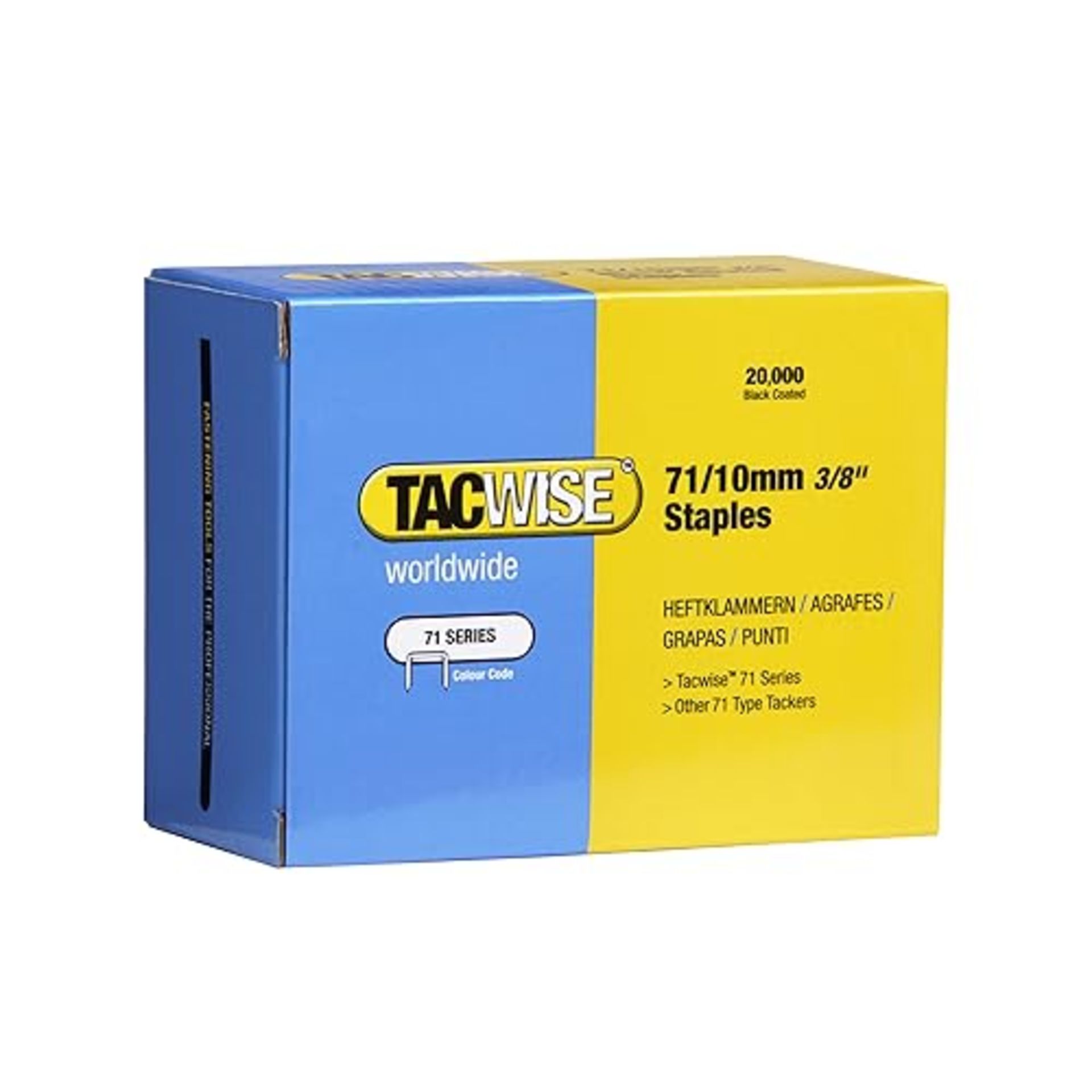 Tacwise 0369 Type 71 / 10 mm Galvanised Upholstery Staples, Pack of 20,000