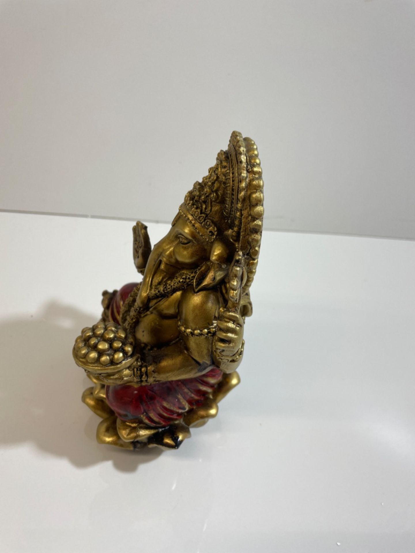 Gold and Red Ganesh Statue 16cm - Image 3 of 3