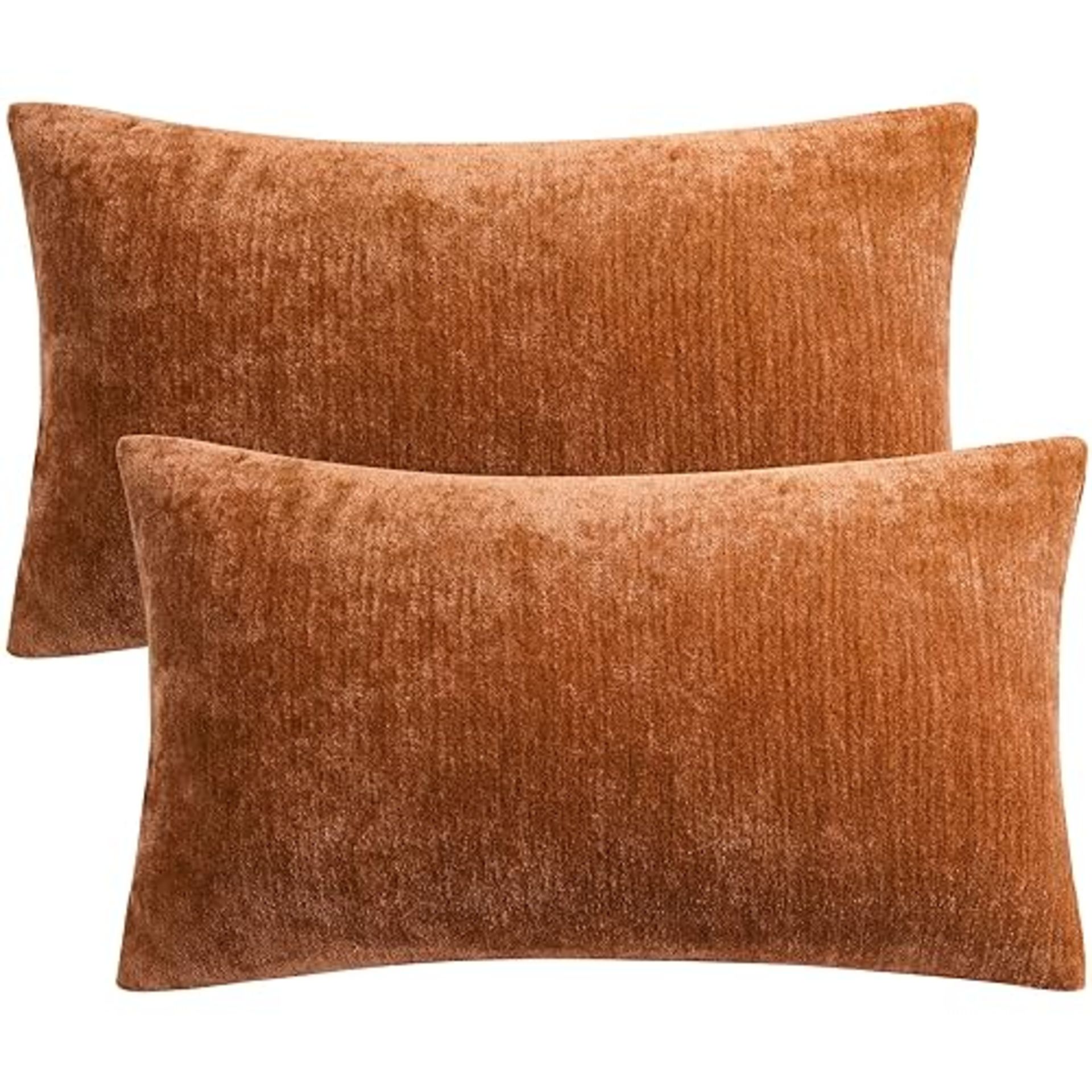 PiccoCasa Pack of 2 Decorative Cushion Covers for Sofa Bedroom, 12x20 Inches (30x50cm) Chenille Thr