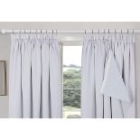 always4u 100% Blackout Curtain Lining Pencil Pleat Curtains 1 Pair Odorless Thermal Blackout Lining