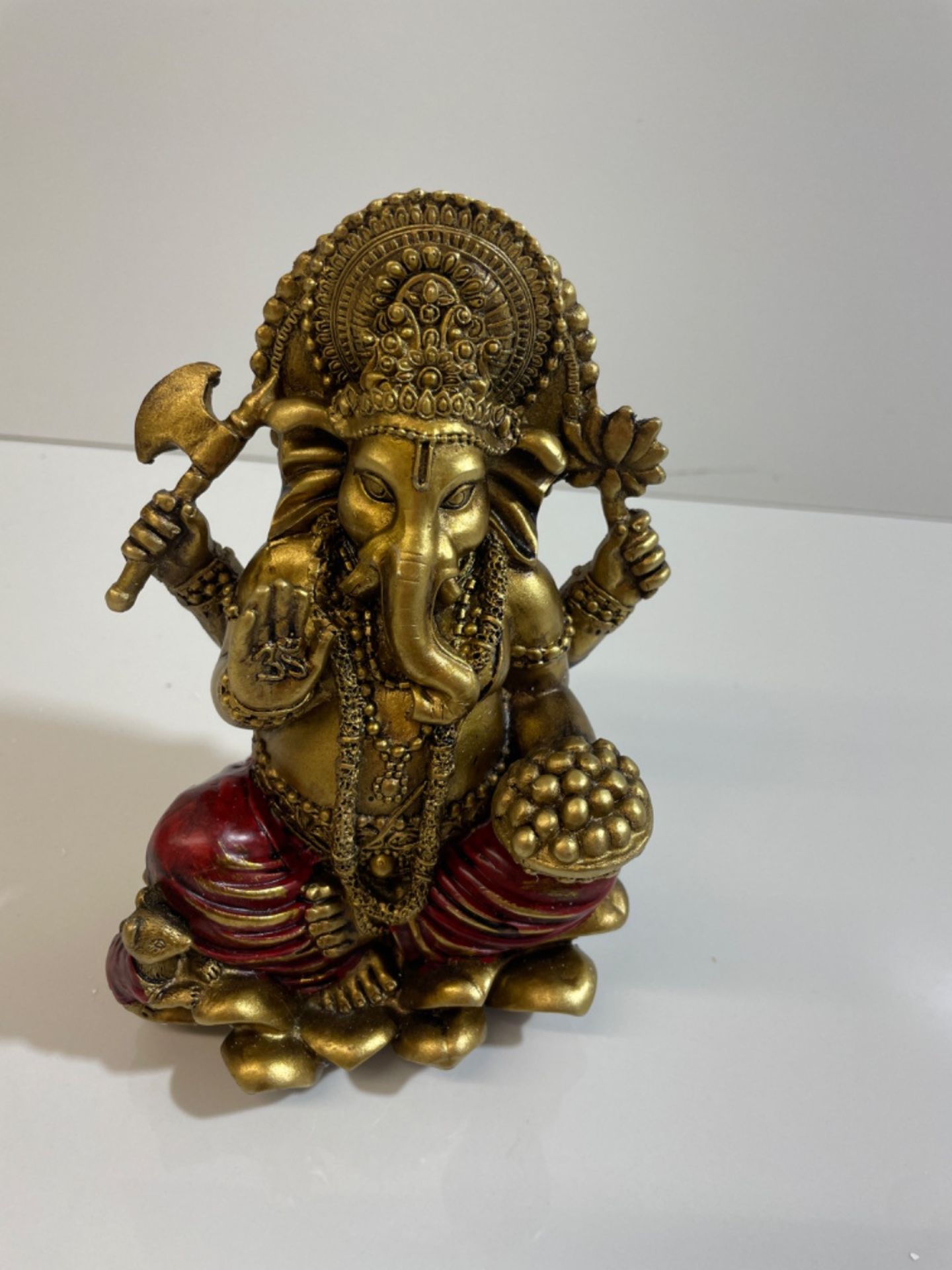 Gold and Red Ganesh Statue 16cm - Image 2 of 3