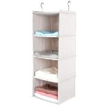 BrilliantJo Hanging Closet Organizer for Clothes Sweaters Advanced cloth 4 shelves Hanging Wardrobe