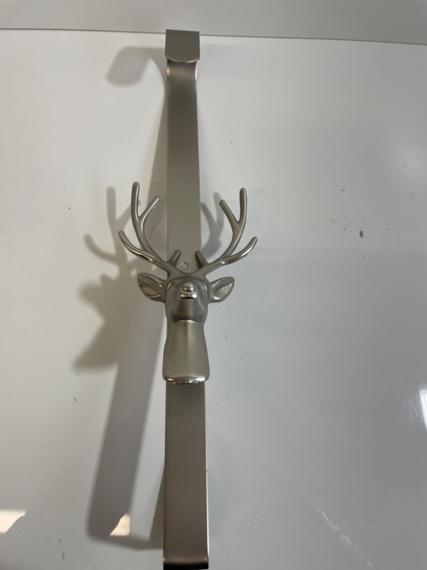 Mr Crimbo Christmas Reindeer Wreath Hanger Silver Metal Over Door Decorations Hook 3D Design Antler - Image 3 of 3