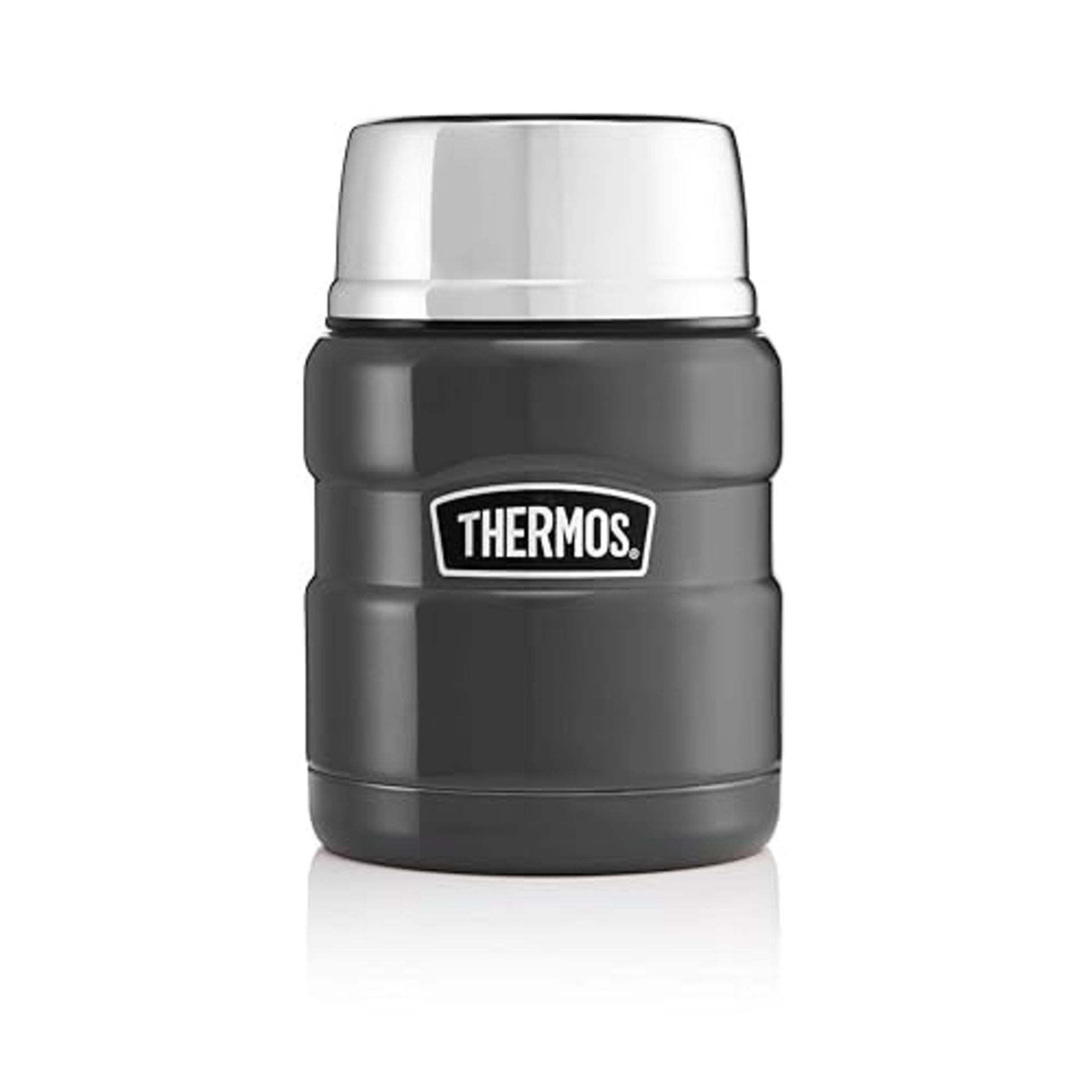 Thermos Food Flask, Gun Metal, 9.4 x 9.4 x 14.2 cm