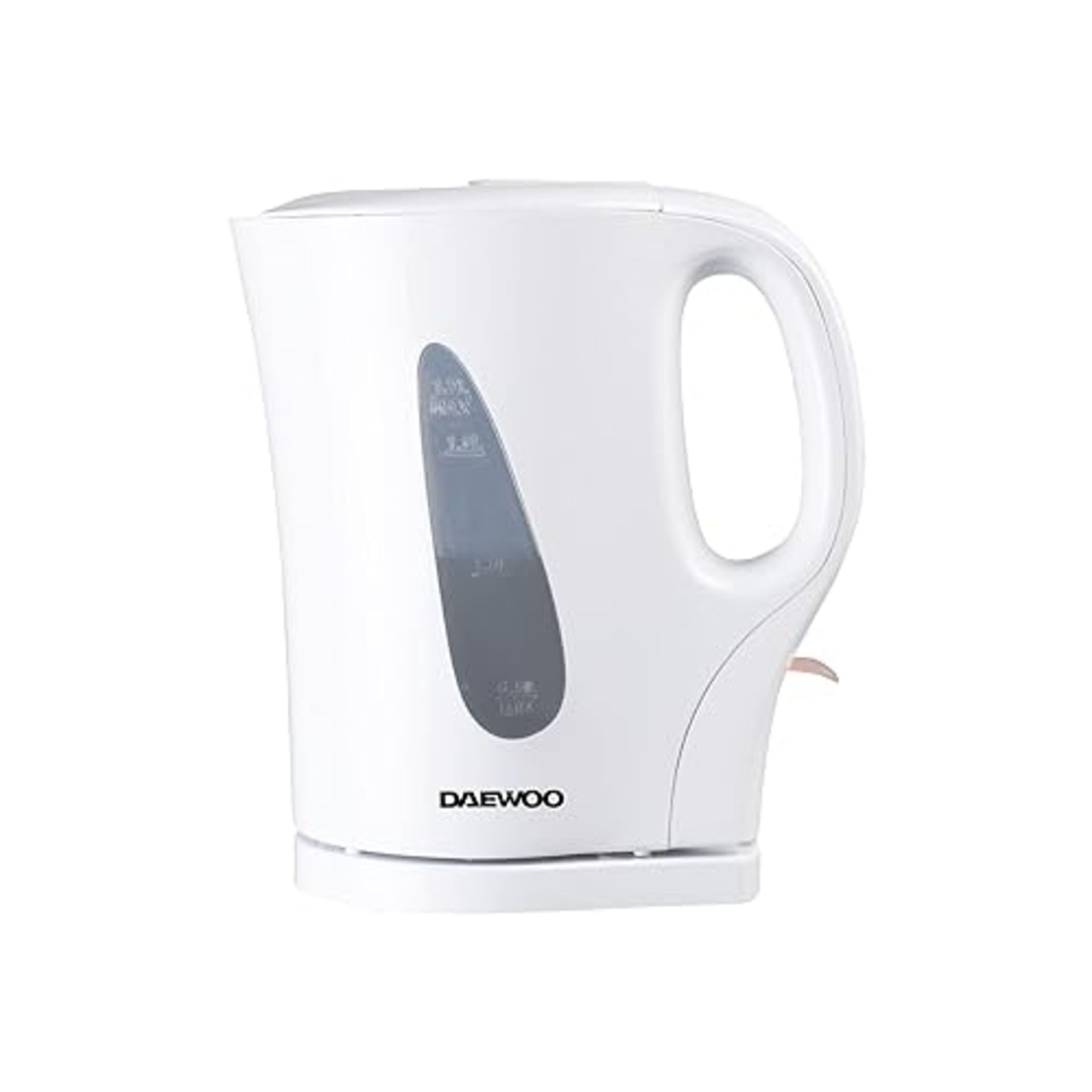 Daewoo Essentials, Plastic Kettle, White, 1.7 Litre Capacity, Fill 7 Cups, Family Size, Visible Wat