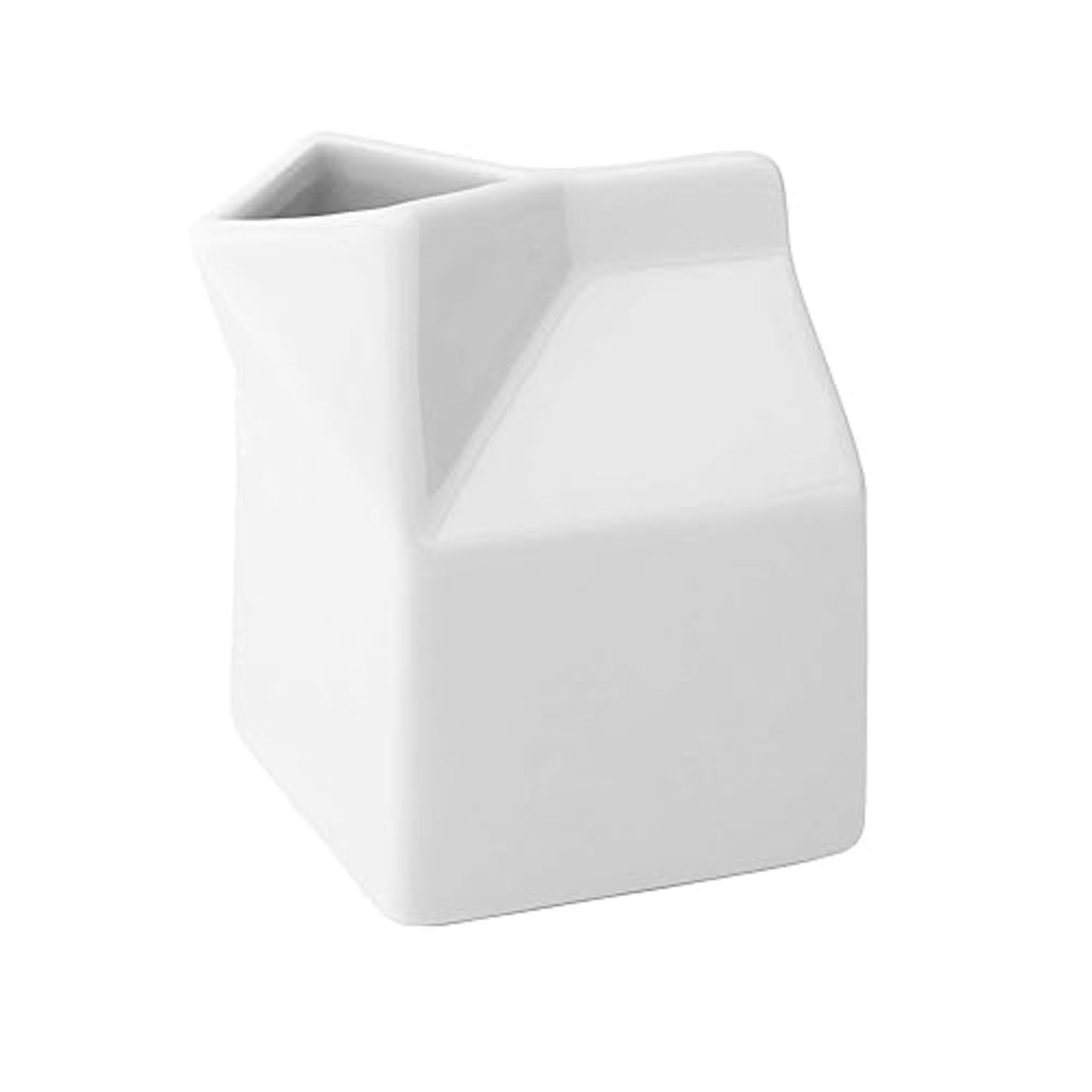 Ceramic Milk Carton 10.5oz / 300ml - Novelty Hot Beverage Service White Jug
