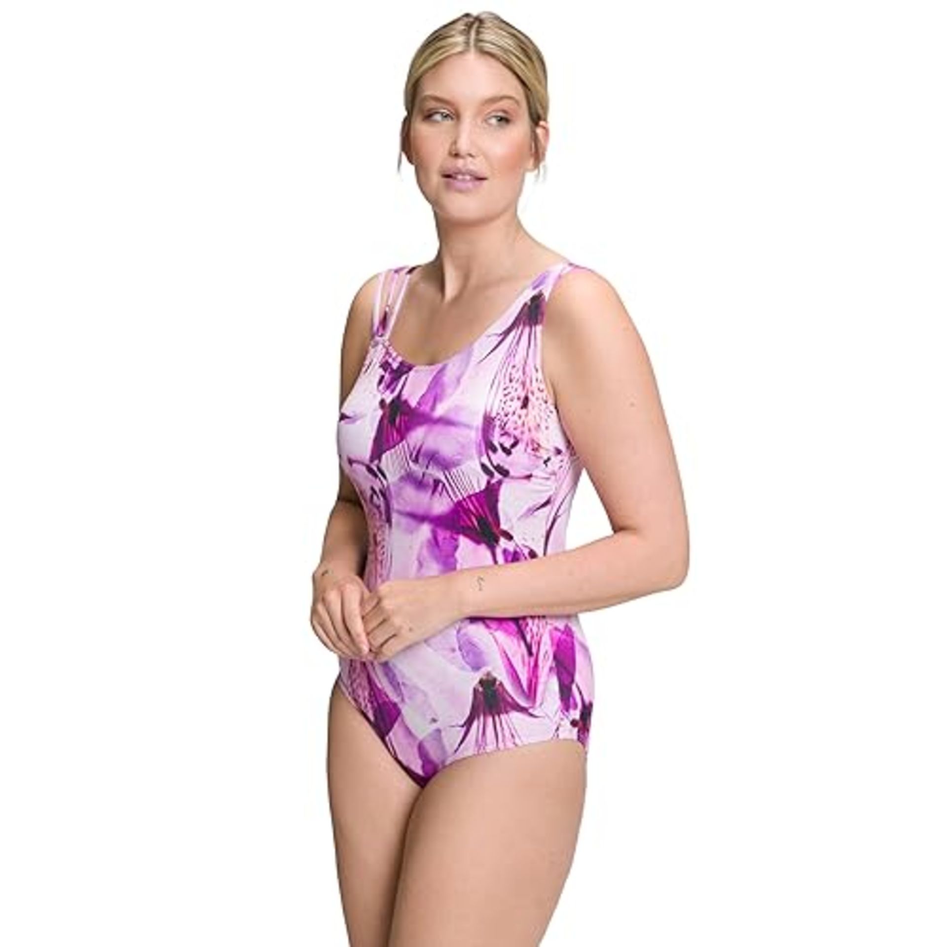 Ulla Popken Women's Orchid Fabienne Swimsuits, Purple, 18