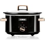 Tower T16018RG 3.5 Litre Stainless Steel Slow Cooker with 3 Heat Settings and Keep Warm Function, 2