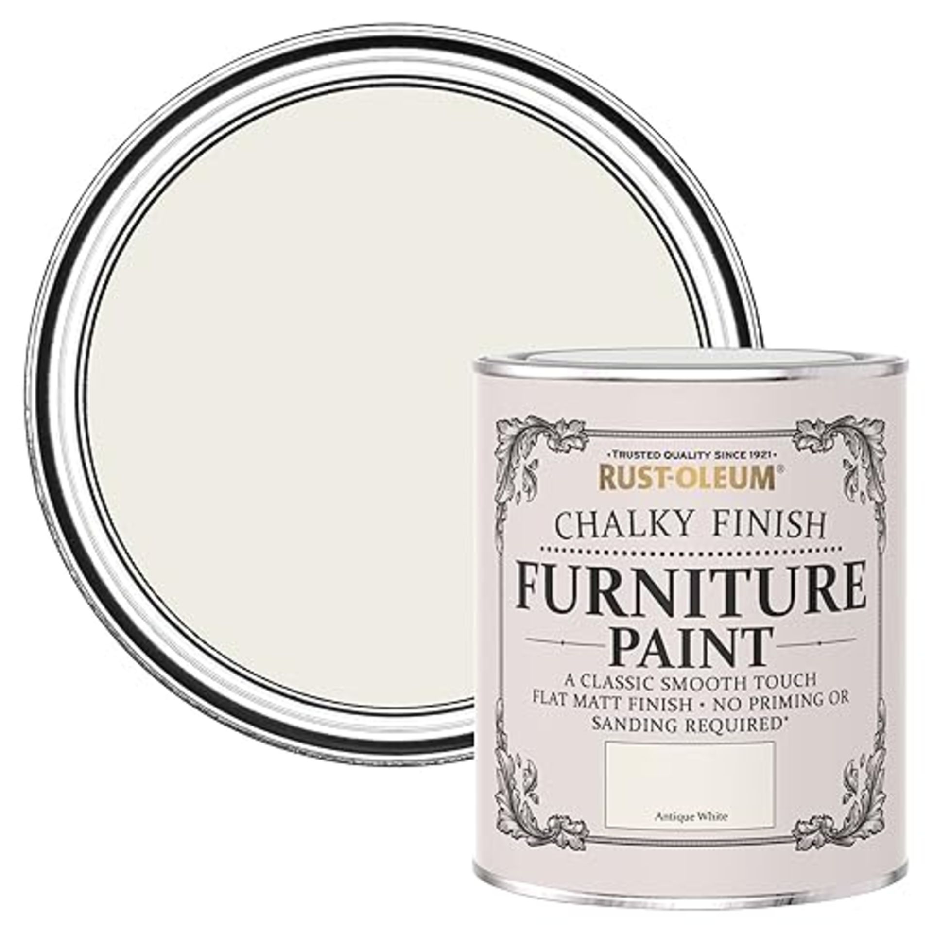 Rust-Oleum AMZ0012 Chalky Finish Furniture Paint - Antique White - 750ml