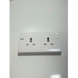BG Electrical 822CON-01 Double Switched Converter Power Socket, White Moulded, 13 Amp