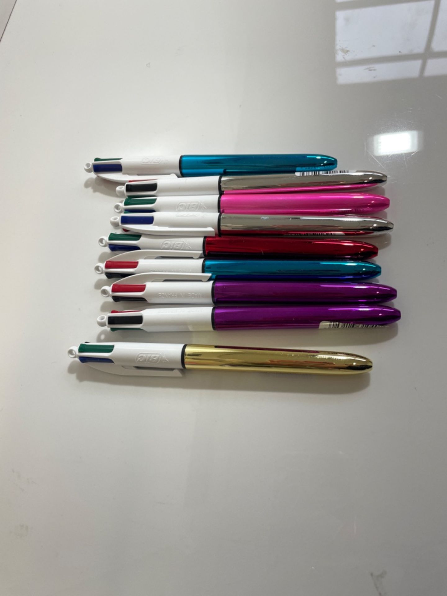 BIC 4 Colours Shine Retractable Ballpoint Pens, Medium Point (1.0 mm) - Assorted Metallic Barrels,  - Image 2 of 3