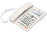 Desktop Corded Telephone, Hands-Free Calling, LCD Display, DTMF/FSK Dual System, Wired Landline Pho