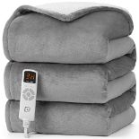 EHEYCIGA Electric Heated Blanket Throw, Heating Blanket Timer with 6 Heating Levels & 10 Hours Auto