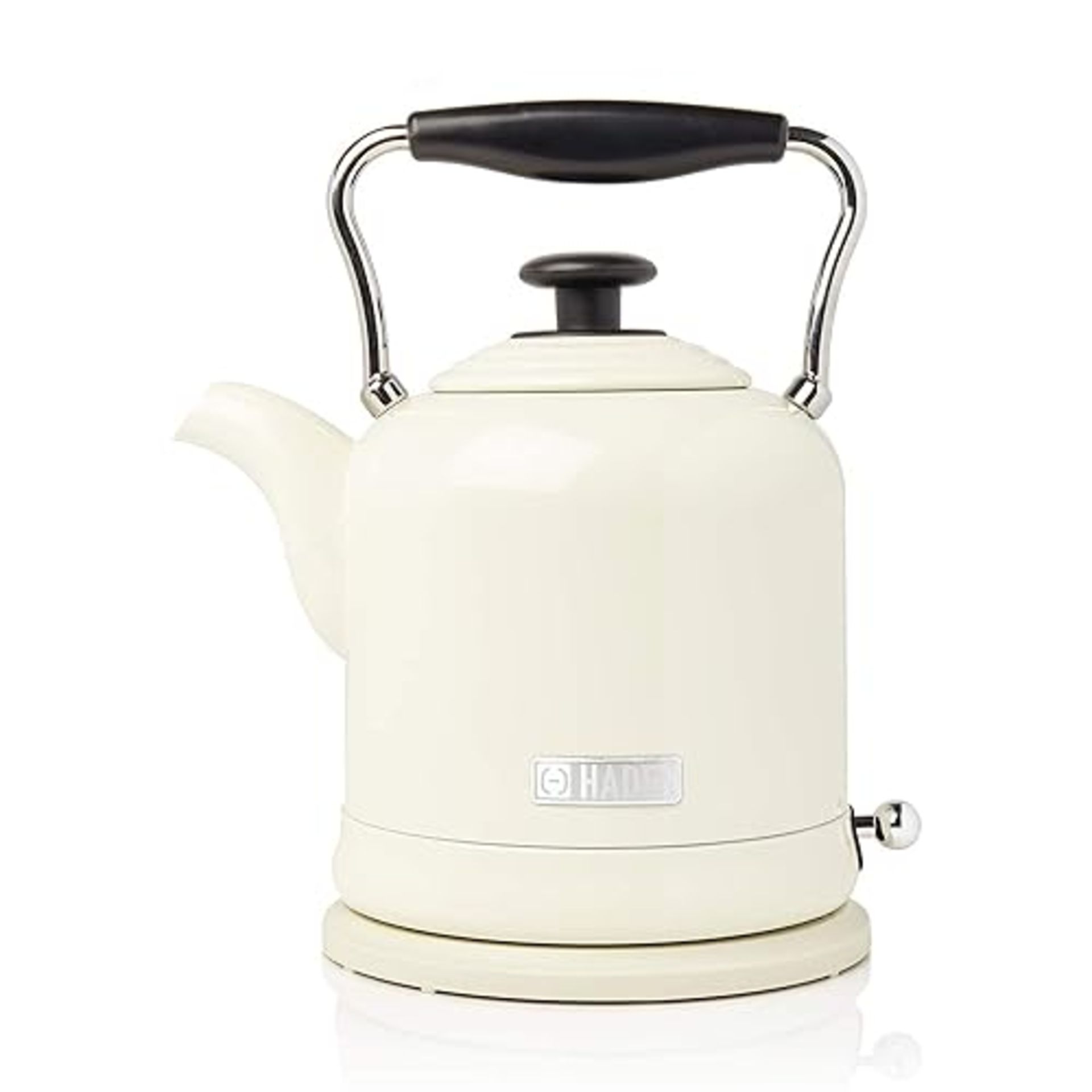 Haden Highclere Cream Kettle - 3000W Fast Boil Stainless Steel Kettle, Cordless, 360 Base, Cup Mark