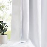 White Blackout Curtains for Bedroom Living Room 54 x 72 Inch Drop Linen Look Blackout Curtain Set w