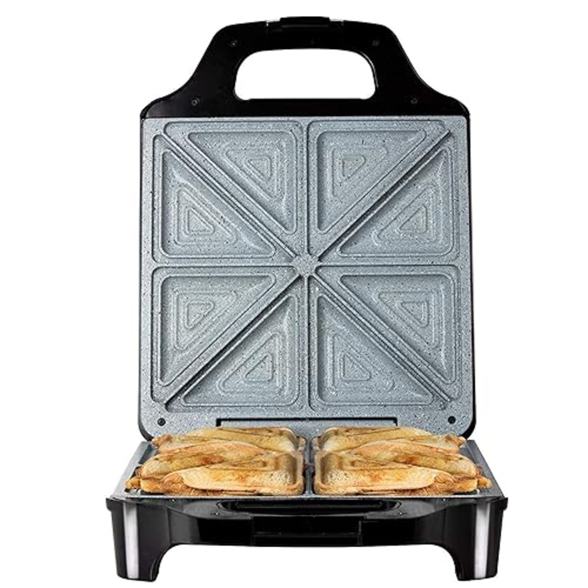 Tower T27021 4-Slice Deep Fill Sandwich Maker with Easy Clean, Non-Stick Plates, Automatic Temperat