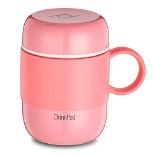 DrinkPod Vacuum Insulated Travel Mug, 18/10 Stainless Steel, Pink, 280ml