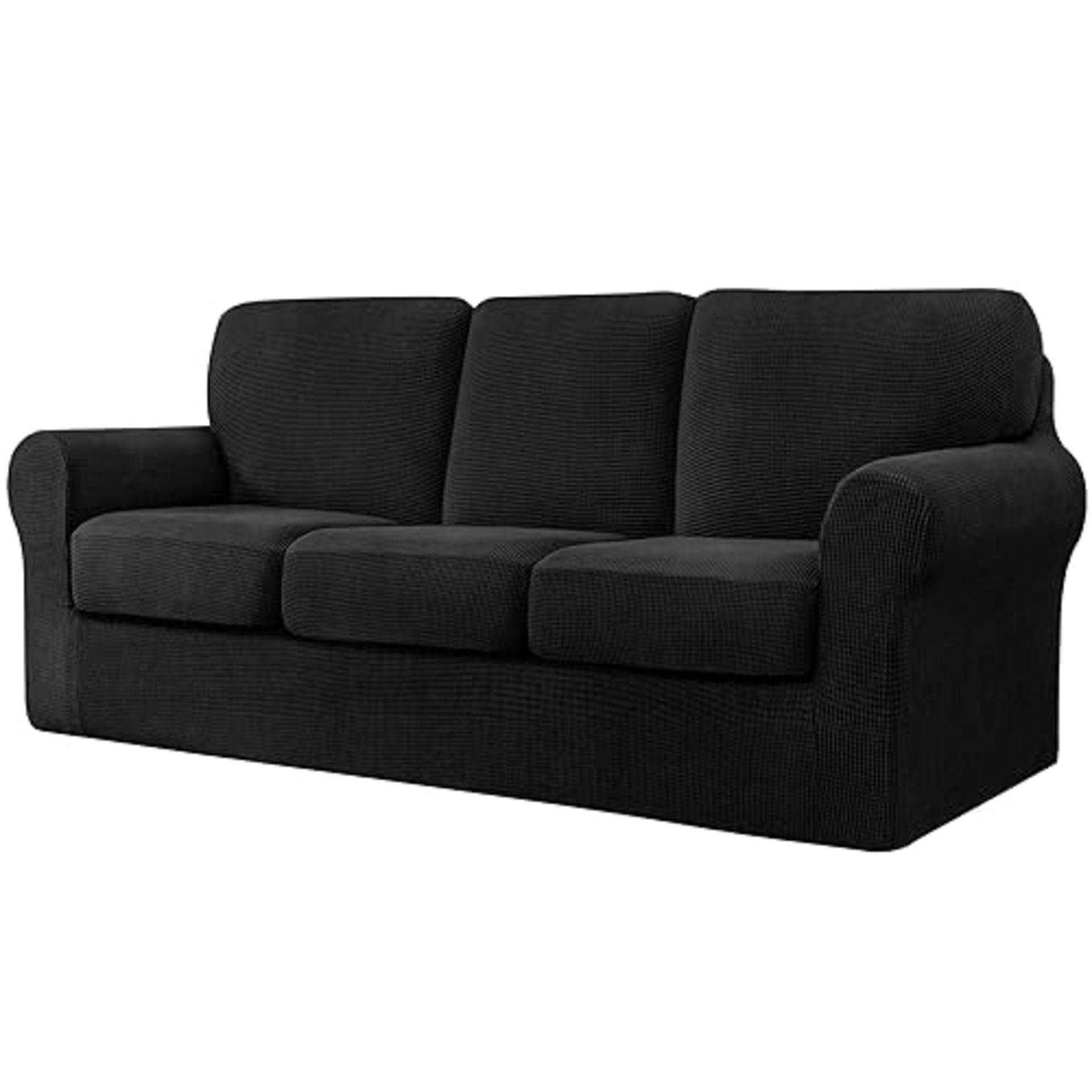 CHUN YI 7 Pieces Stretch Sofa Cover 3 Seater with Three Separate Cushions and Backrests Stylish Jac