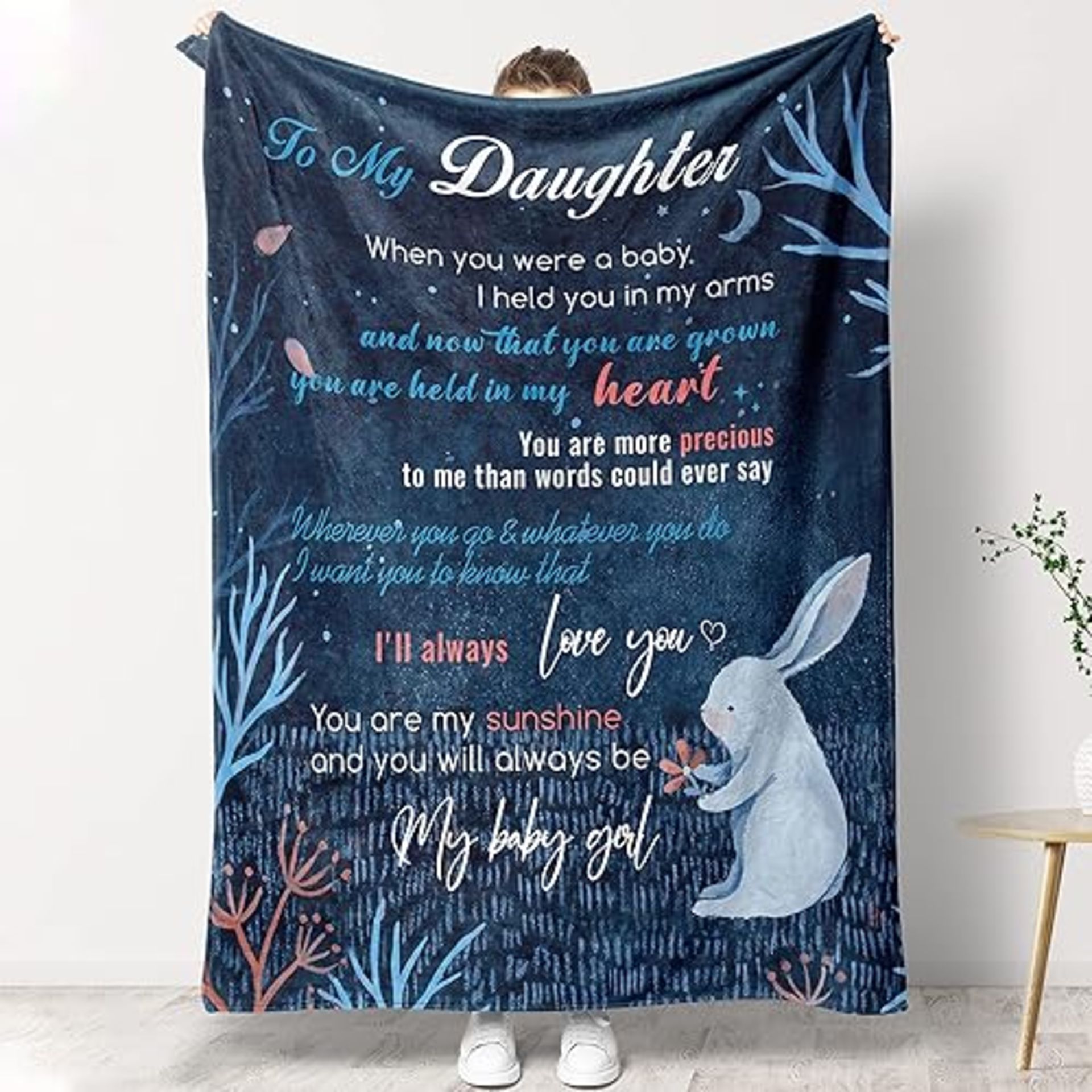 Blumuze Daughter Gifts, Personalised Fleece Blanket Gifts for Daughter, Daughter Gifts from Mum Dad