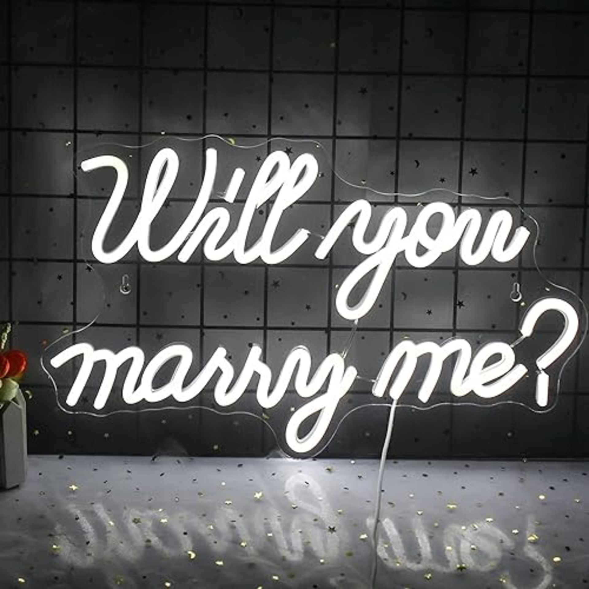 Will You Marry Me Neon Sign Marry Me Sign White Led Wedding Sign Neon Wedding Sign Neon Letters for