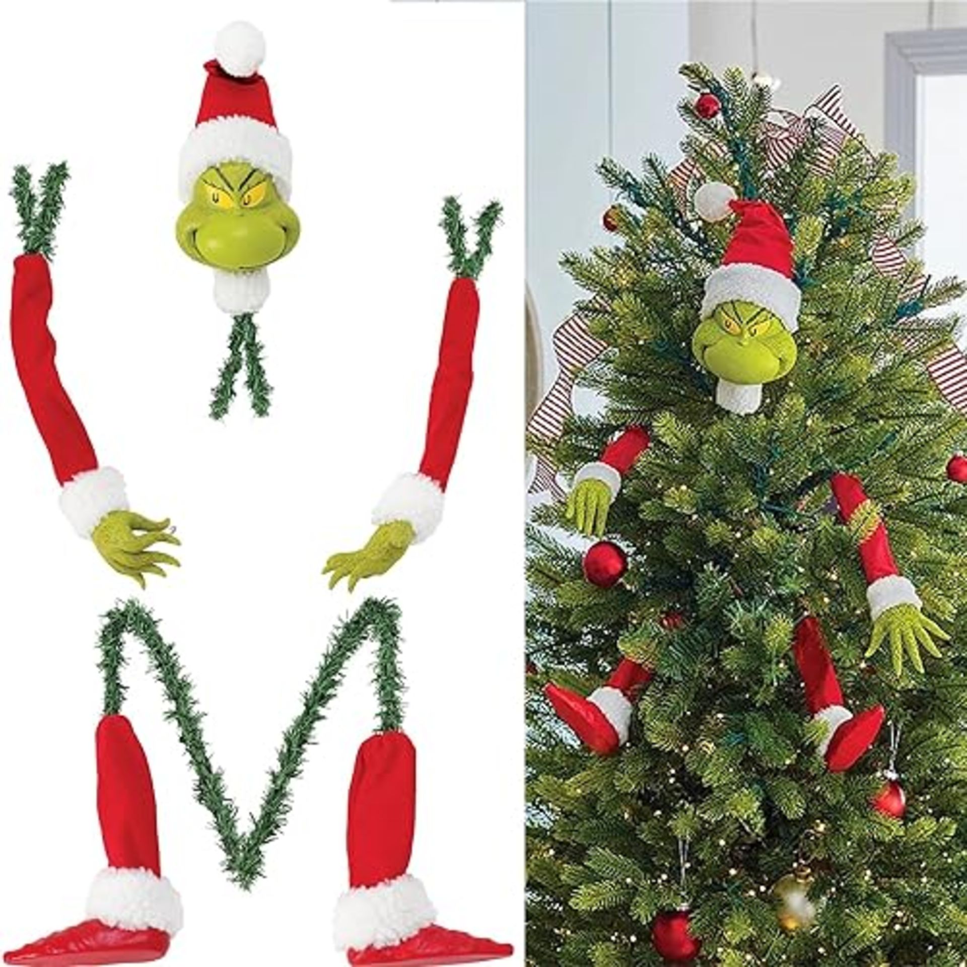 Grinch Decoration for Christmas Tree, Funny Christmas Tree Decoration, Christmas Grinch Body Orname