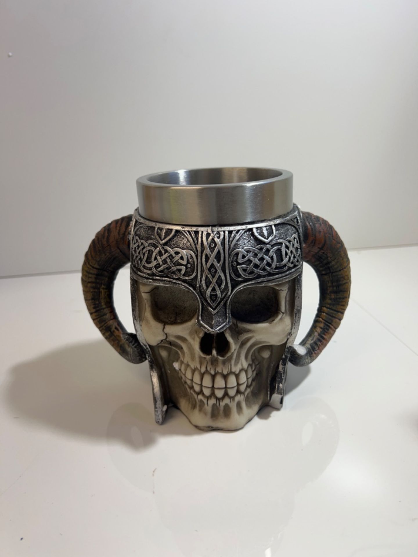 Nemesis Now B2091F6 Viking Skull Tankard Mug 16cm Brown - Image 2 of 3