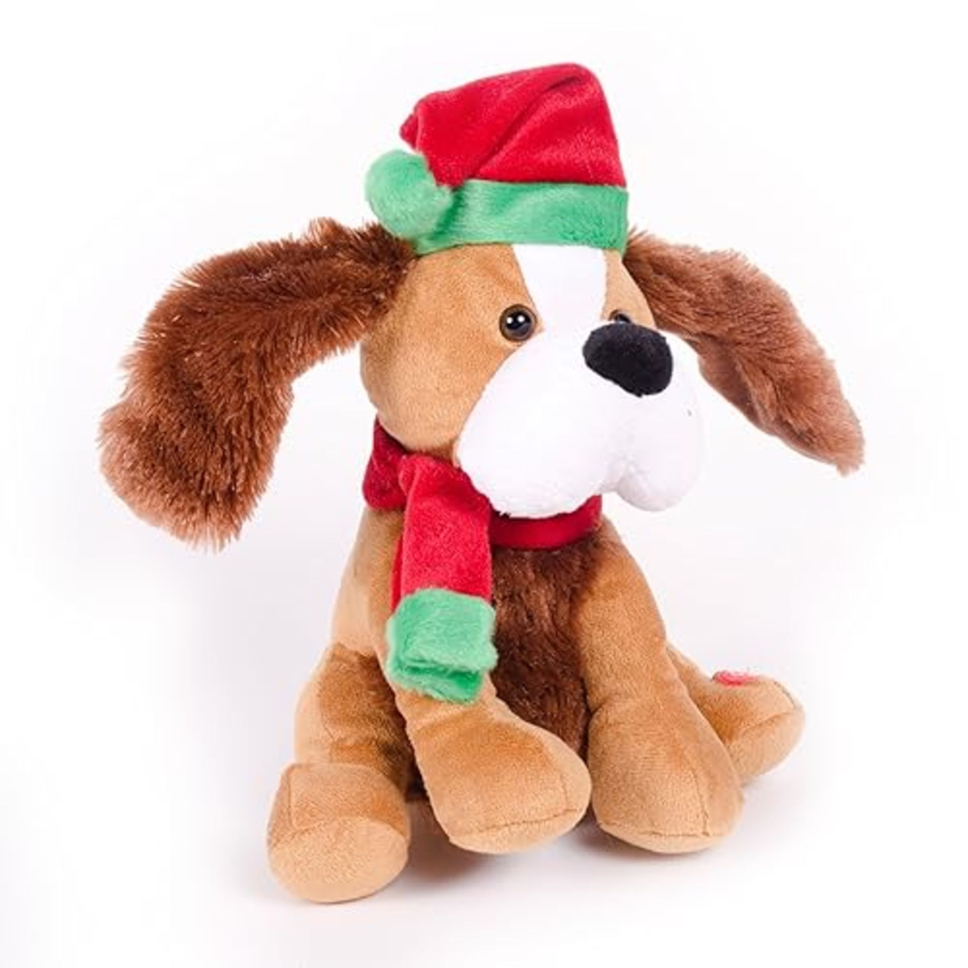WeRChristmas Standing and Singing Dog with Flapping Ears Christmas Decoration, 30 cm