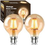 YOUDIAN LED Edison Bulb,Vintage Light Bulb,6W G80 B22 Bayonet Cap Edison Light Bulb,LED Filament Bu