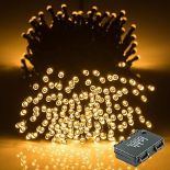 GlobaLink Christmas Fairy Lights Battery Powered, 40M/131FT 300LEDs Christmas String Lights, Waterp
