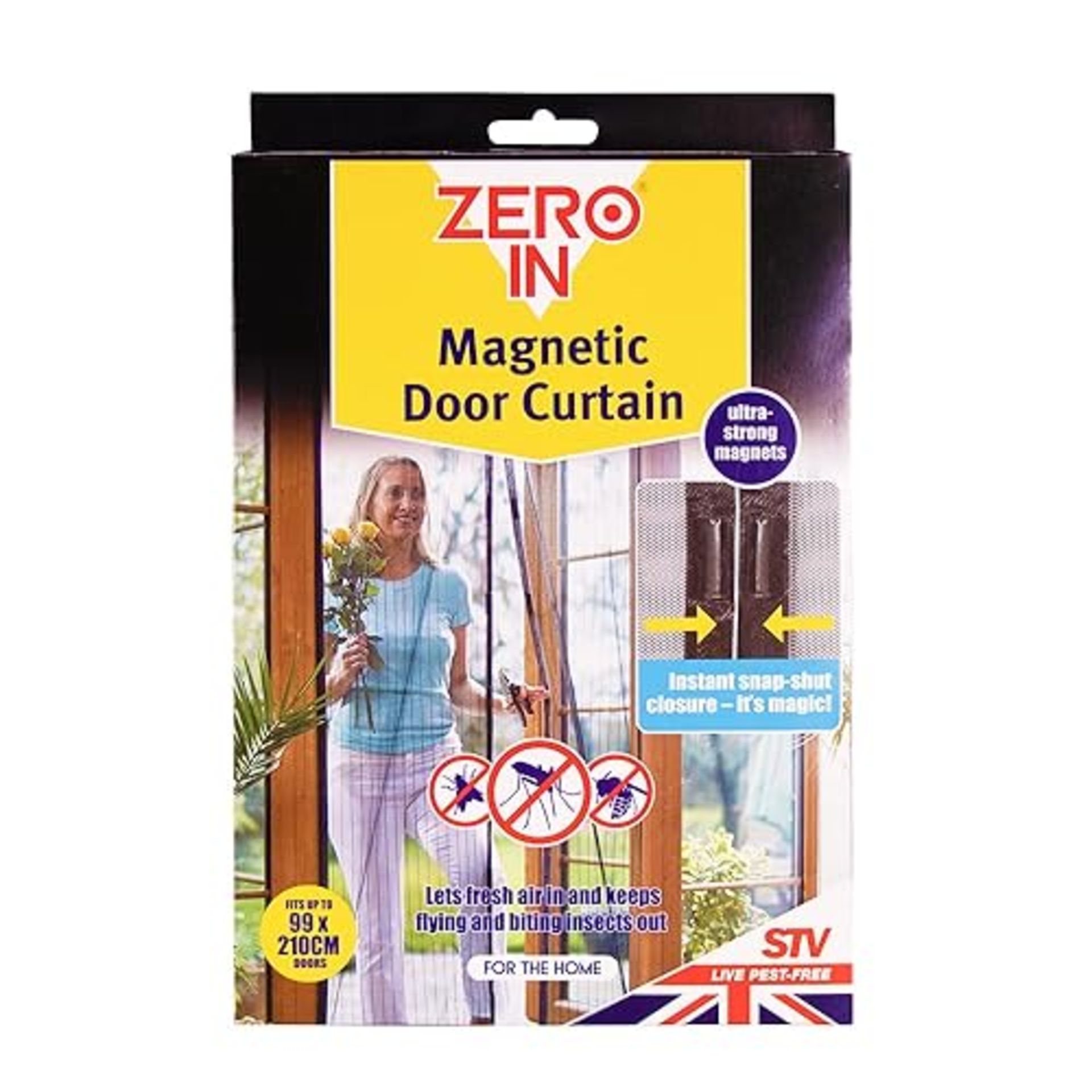 Zero In ZER236 Magnetic Insect Curtain for Doors, 99 x 210 cm, Washable, UV Resistant, Protects Hom