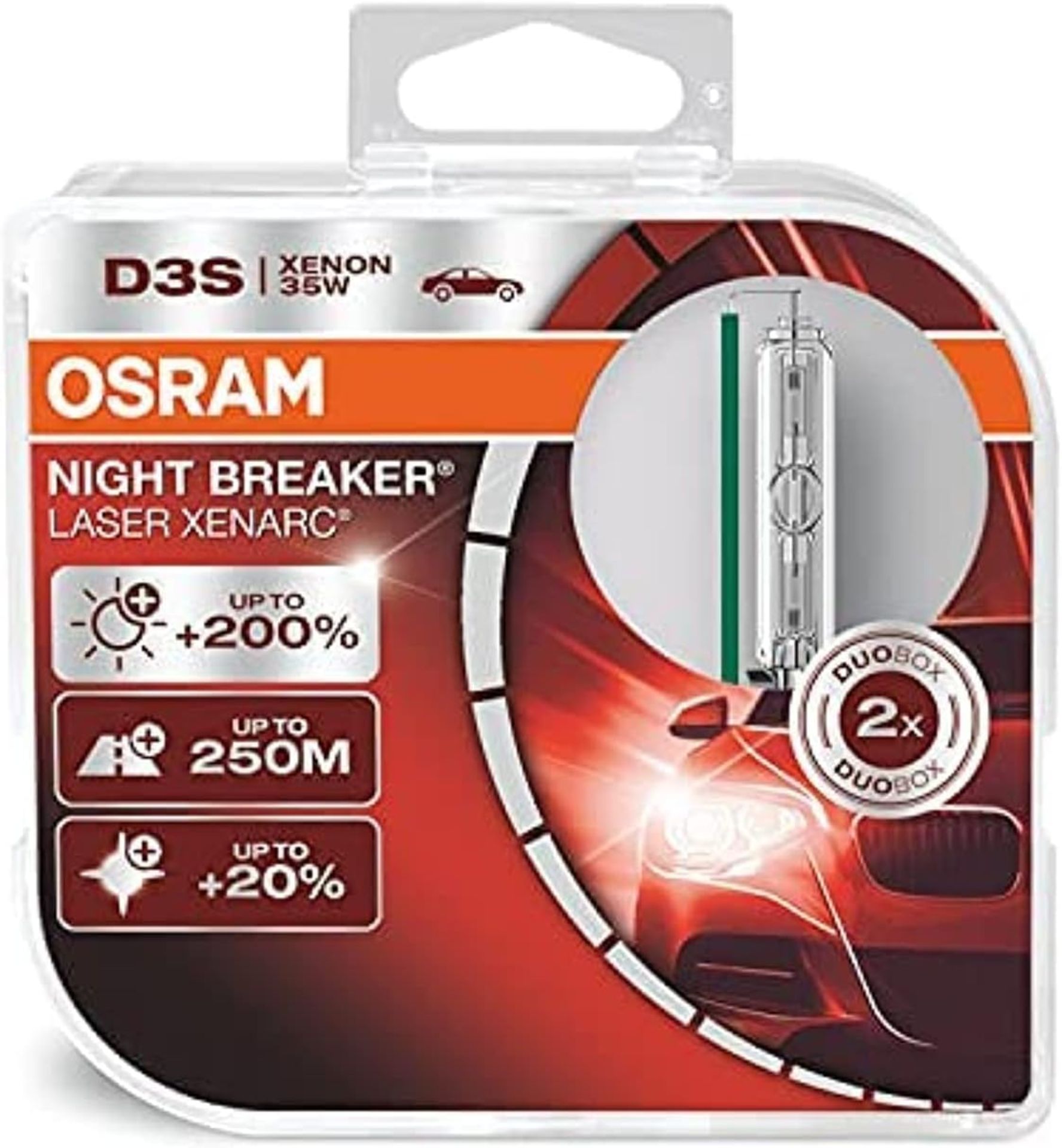 OSRAM XENARC NIGHT BREAKER LASER D3S, +200% more brightness, HID xenon bulb, discharge lamp, 66340X