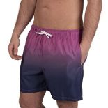 Ript Essentials Men's Quick Dry UV 50 Sun Protection Swimming Swim Shorts Trunks, Pink Dip Dye, S