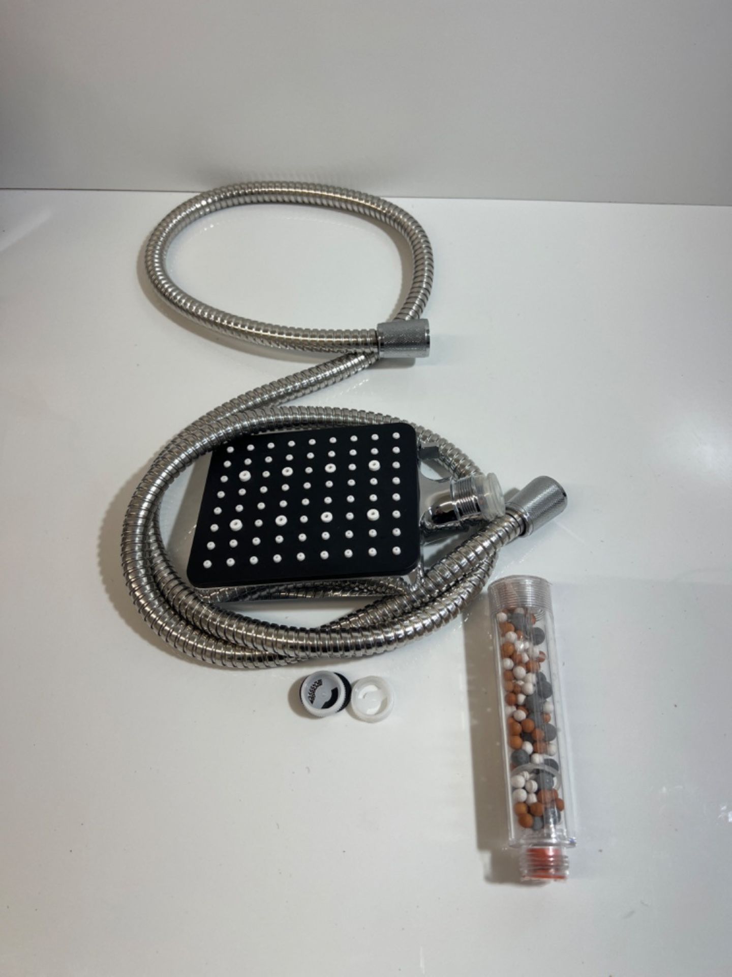 Shower Head and Hose 1.6M with Filter - YEAUPE PRO Square High Pressure Shower Heads and Hose with  - Image 2 of 3