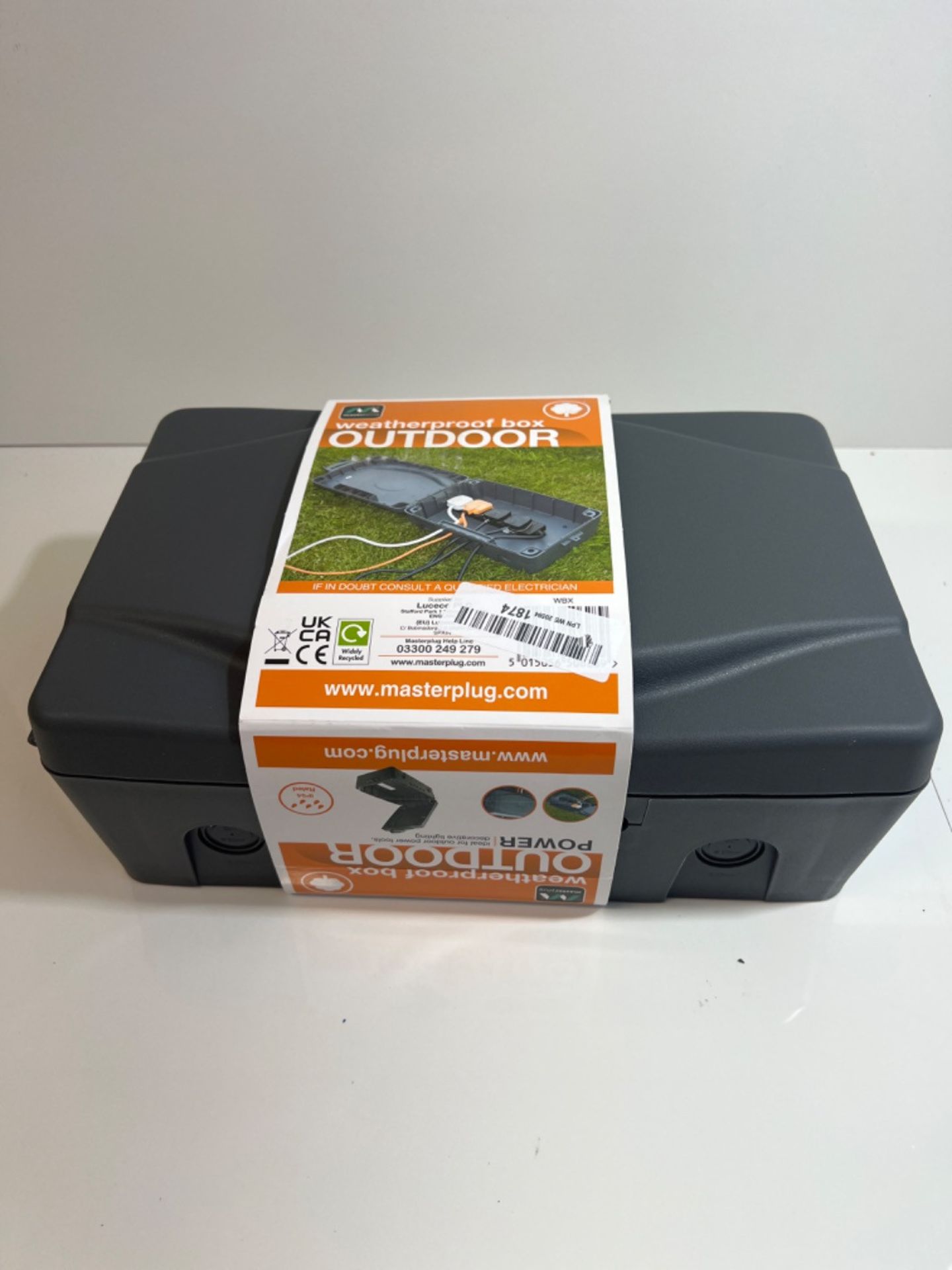 Masterplug WBX-MS Weatherproof Electric Box for Outdoors, 345 x 220 x 126.5 mm, Grey - Image 3 of 3