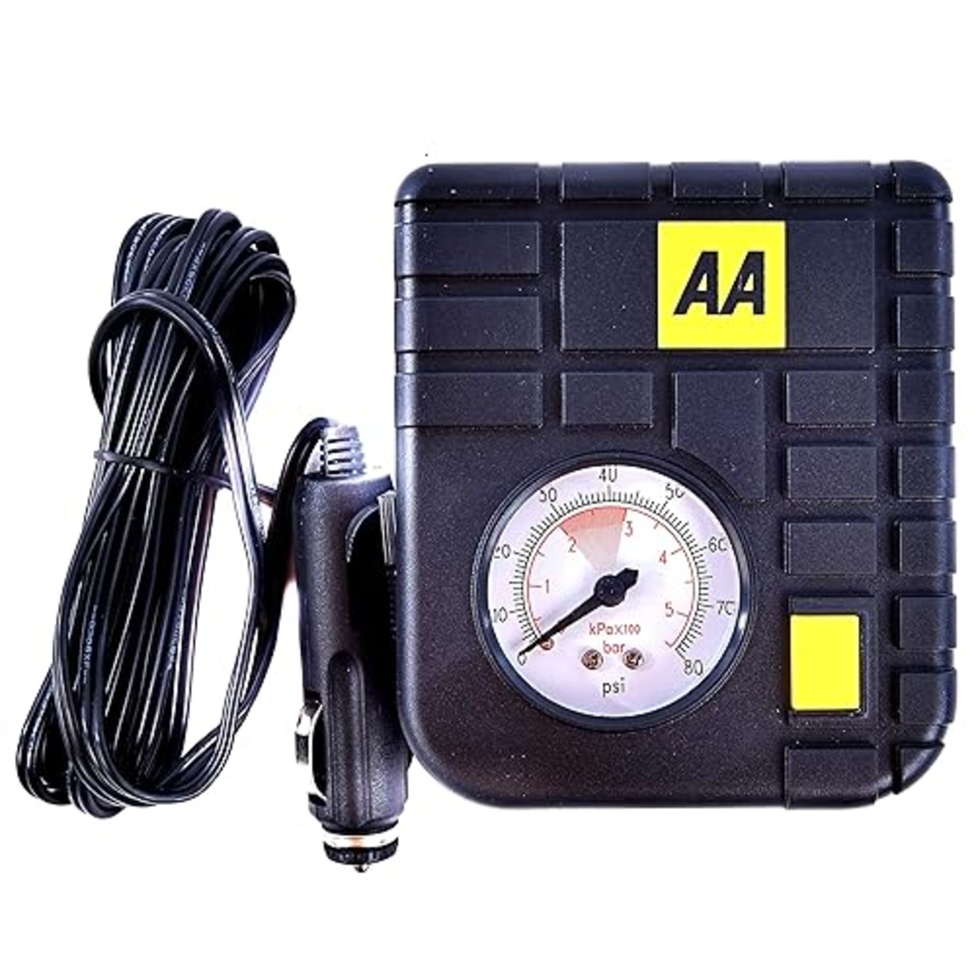 AA Car Essentials 12V Compact Tyre Inflator AA5007 â€“ For Cars Vans Motorbikes Vehicles Infla